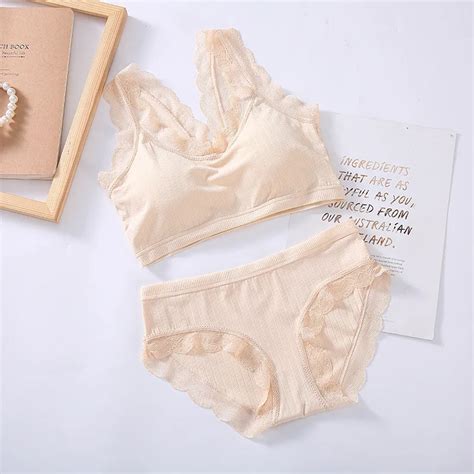 Kadın dikişsiz sutyen seti seksi düşük bel külot tel ücretsiz sutyen Bralette Sexy Lingerie
