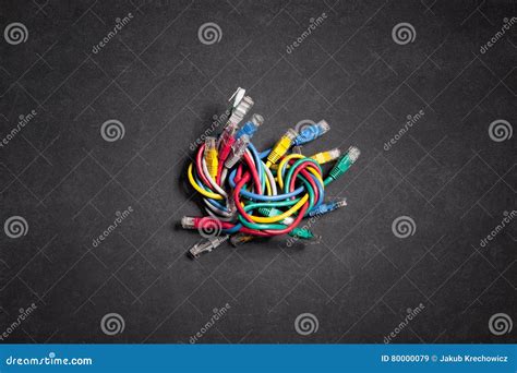 Colorful Ethernet Network Cables Stock Image Image Of Black Cabling