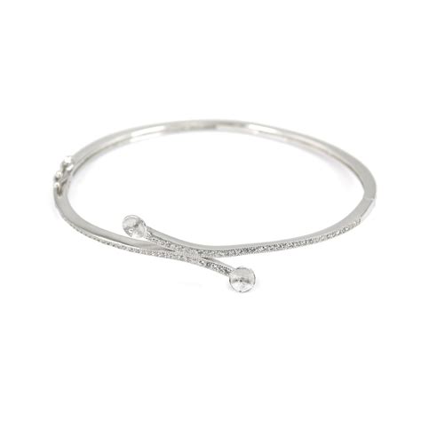 Argent Rhodi Et Zirconium Bracelet Mm Pour Perle Semi Perc