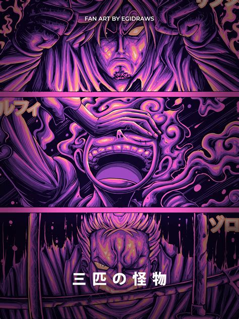 Trio Monsters Luffy Zoro Sanji Behance