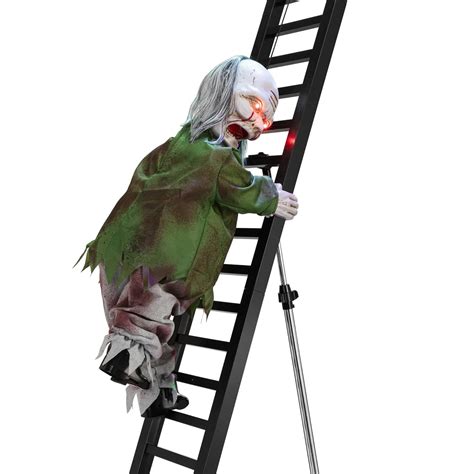 Gigantic 10 Ft Outdoor Animatronic Ladder-Climbing Zombie | The Green Head