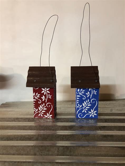 Stenciled Cedar Birdhouses Etsy