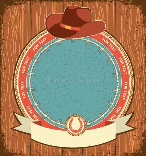 Fondo Occidental De La Escritura De La Etiqueta Con El Sombrero De
