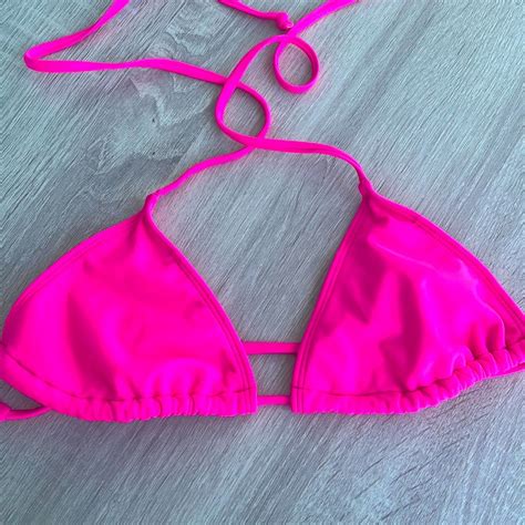 Neon Pink Bikini Top Gem