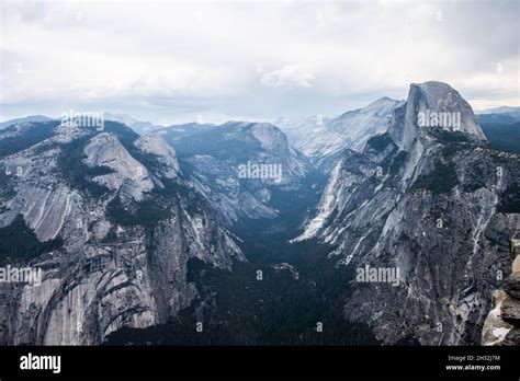 Half Dome Seen From Glacier Point In Yosemite Valley Stunning Views