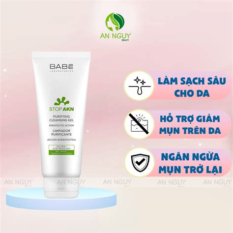 Sữa Rửa Mặt Babe Babé Stop Akn Purifying Cleansing Gel Cho Da Dầu