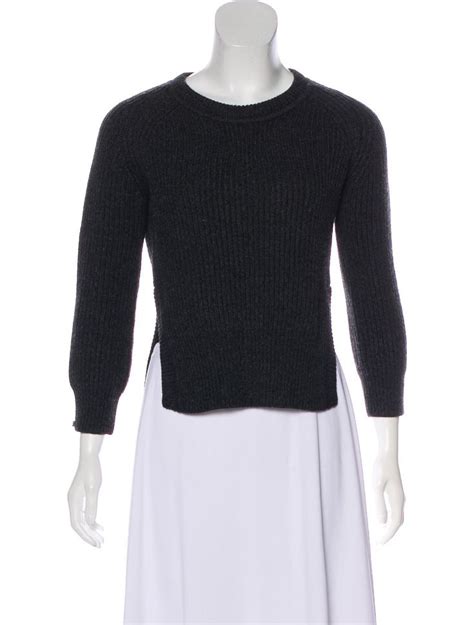 Charcoal Ãtoile Isabel Marant rib knit wool sweater with scoop neck