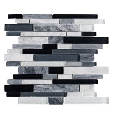 Misty Fjord Linear Glass Mosaic 12 X 12 100706381 Floor And Decor