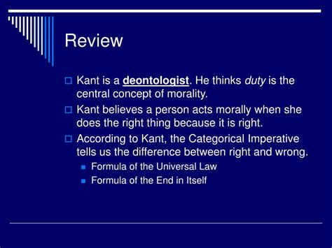 PPT - Kant’s Deontological Ethics PowerPoint Presentation, free ...