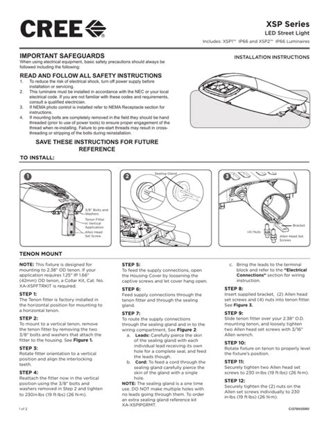 Cree Xsp Series Installation Instructions Led Street Light Xsp