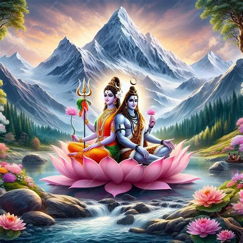 Lord Mahadev with Devi Parvati image background | Premium AI-generated ...