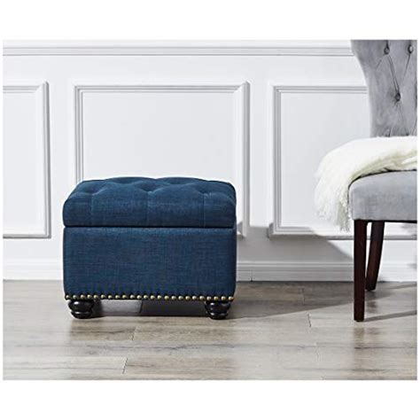 First Hill Fhw Storage Ottoman Blue Linen Farmhouse Goals