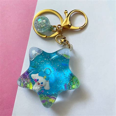 Cinnamoroll Cute Kawaii Star Glitter Shaker Keychain Bag Etsy