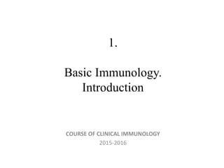 Basic Immunology Introduction Ppt