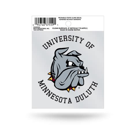 University Of Minnesota Duluth Bulldogs Script Logo Static Cling At