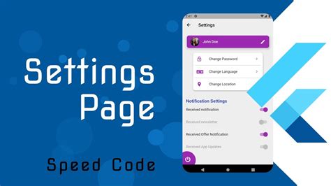 Flutter Settings Ui Speed Code Youtube