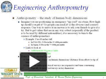 Ppt Engineering Anthropometry Powerpoint Presentation Free To