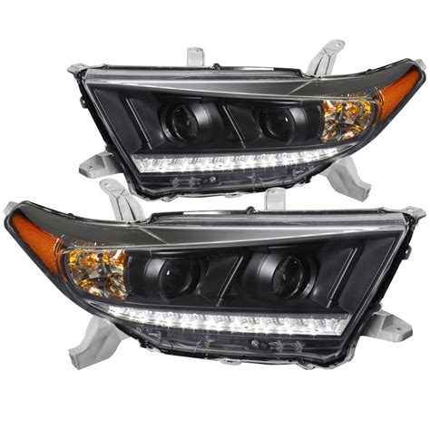 Spec D Tuning 2011 2013 Toyota Highlander Smd Led Projector Headlights Head Lamps 2011 2012 2013