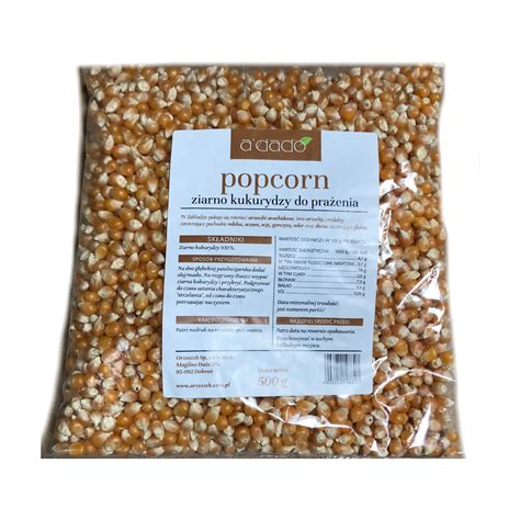 Popcorn ziarno kukurydzy A DADO do prażenia 500 g Orzeszek Sklep