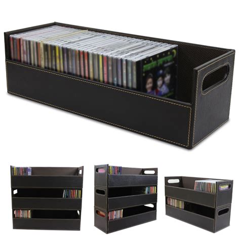 Cd Dvd Disk Storage Box Case Rack Holder Stacking Tray Shelf Space