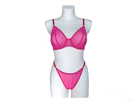 Lingerie Set See Through Sheer Mesh Lingerie Transparent Lingerie Bra And Panty Set Garter