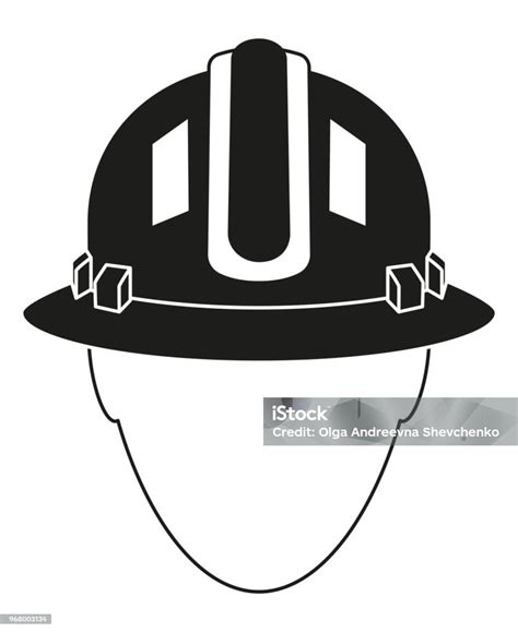 Hitam Putih Pekerja Konstruksi Avatar Siluet Ilustrasi Stok - Unduh