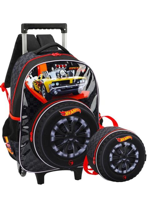 Kit Hot Wheels D Roda Mochila Rodinha Lancheira Pt Luxcel Mochilas Magazine Luiza