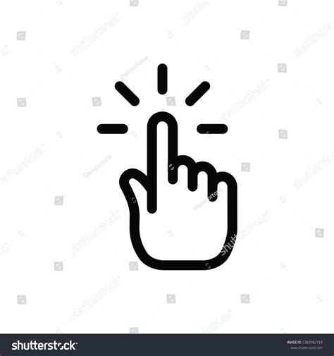 Hand Clicking Linear Icon Click Finger Stock Vector Royalty Free