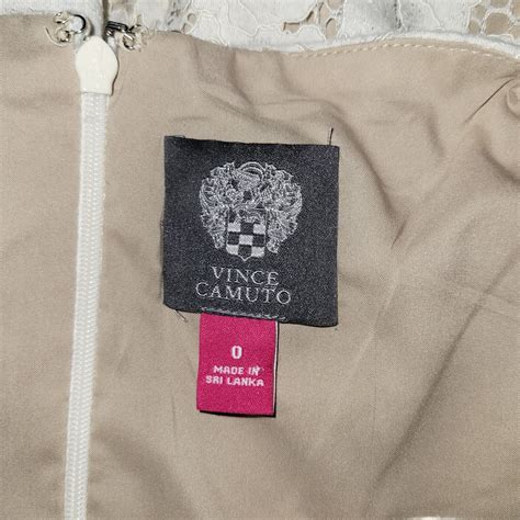 Vince Camuto Ivory White Crochet Lace Nude Stretch Po Gem