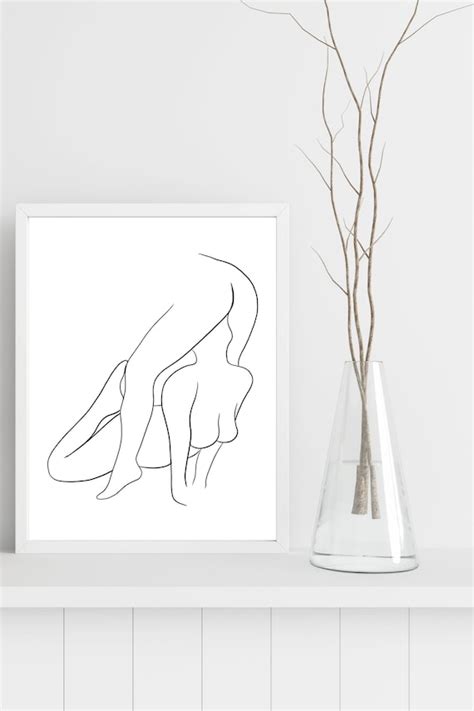 Lesbian Art Female Line Art Nude Line Drawing Erotic Etsy