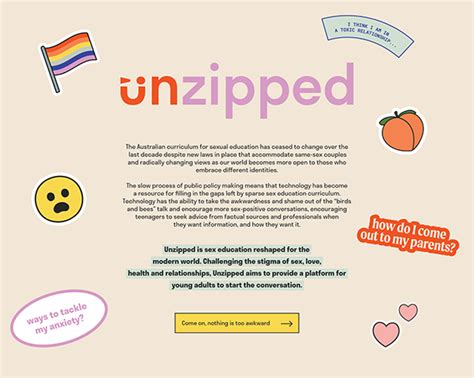 Unzipped App Reshaping The Sex Ed Curriculum Behance