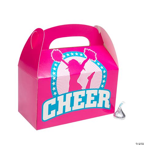 6 1 4 X 5 1 4 Cheer Party Pink Cheerleader Favor Boxes 12 Pc