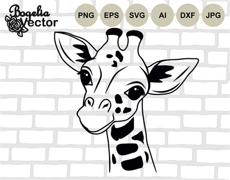 Giraffe Svg File Giraffe Cut File Animal Svg Giraffe Face Etsy