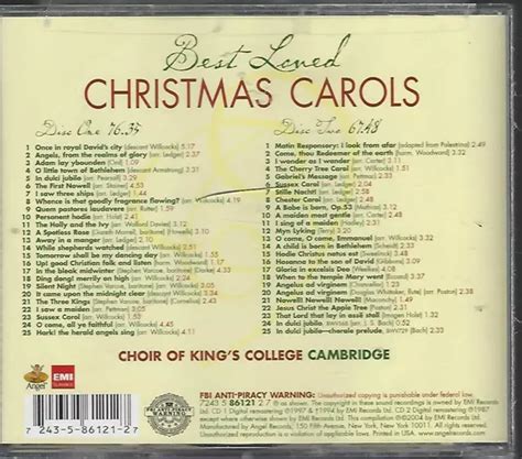 BEST LOVED CHRISTMAS Carols CD Octobre 2004 2 Disques EMI Classics