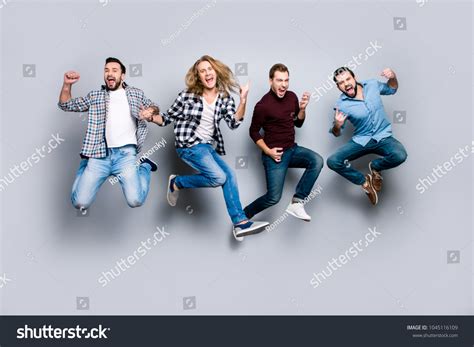 group man jumping celebrating images stock   objects