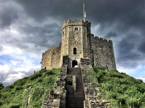 Dramatic Skies Over Cardiff Castle in Wales