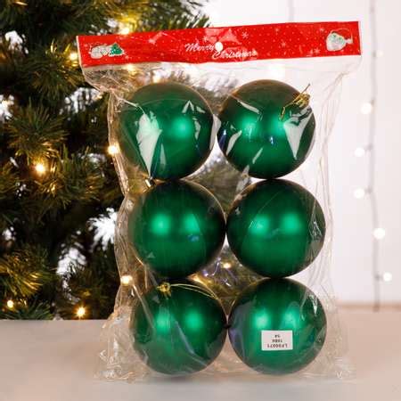 Набор елочных украшений BABY STYLE Шары бирюзовый матовый 10 см в ...