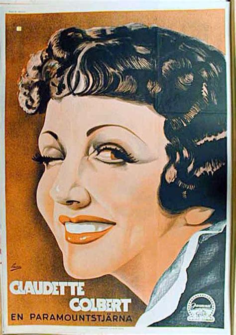 Claudette Colbert Dir Cast Claudette Colbertsuecia 70x100 Cm