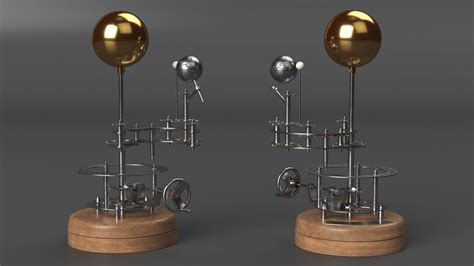 Steel Antique Orrery Solar System Rigged For Cinema D D Model