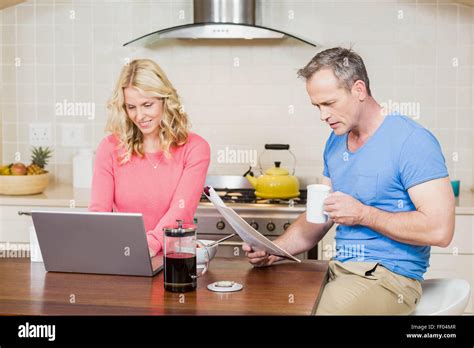 Mature Couple Eating Breakfast Stock Photo Alamy