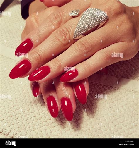 red fingernail polish  res stock photography  images alamy