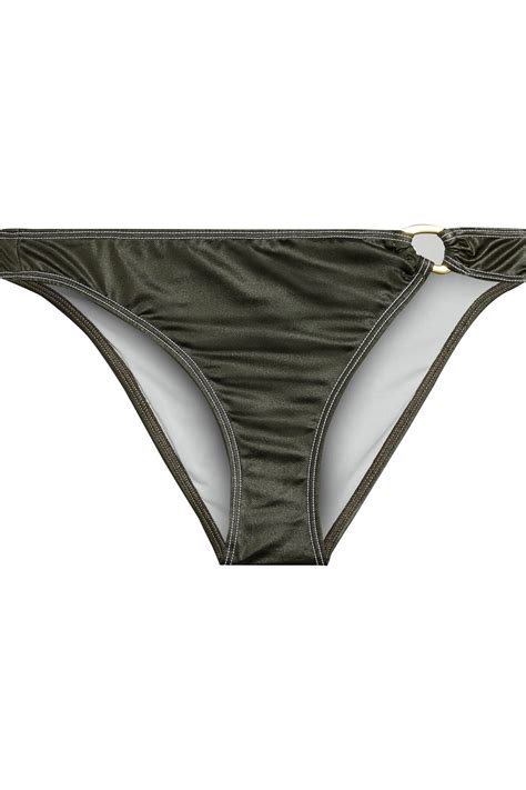 SOLID STRIPED The Mimi Ring Embellished Low Rise Bikini Briefs THE OUTNET