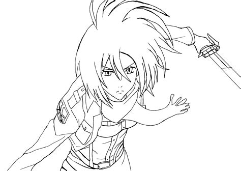 Dibujos De Ataque En Titan Mikasa Para Colorear Para Colorear Pintar E