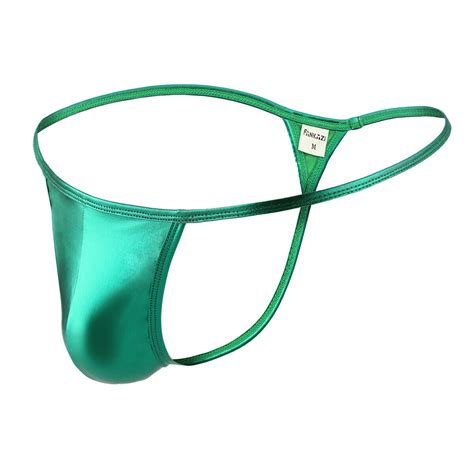 Men S Faux Leather Underwear Bikini G Sting Thongs T Back Briefs Underpants Sexy EBay