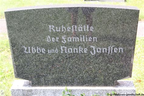 Grab Von Nanke Janssen Friedhof Rysum Alter Friedhof