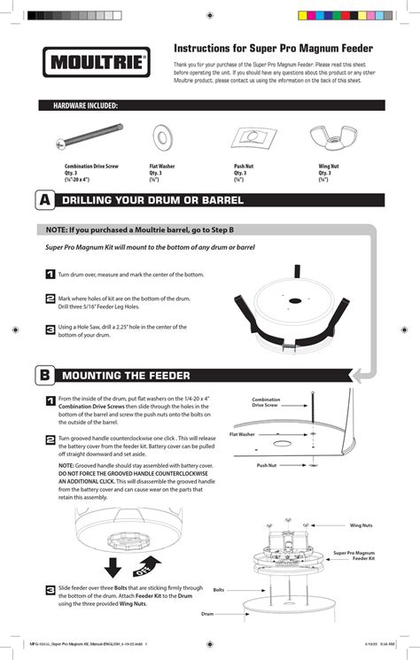 MOULTRIE SUPER PRO MAGNUM FEEDER INSTRUCTIONS Pdf Download | ManualsLib