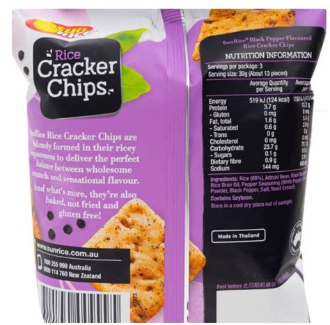 Sunrice Black Pepper Rice Cracker Chips Sunrice 薄脆米餅 黑胡椒味 1source