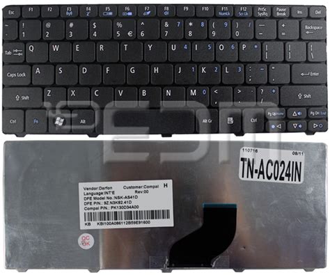 Teclado Ingles Acer Aspire One H D D Negro Meses Sin