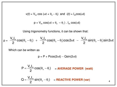 PPT - AC POWER CALCULATION Instantaneous, average and reactive power ...