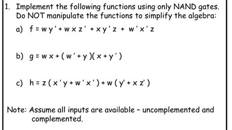 Solved 1 Implement The Following Functions Using Only NAND Chegg